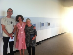 John Macdonald, Louise Curham, and her mother Val at the opening