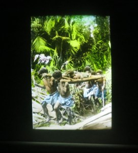 Mission slides projected through vintage magic lantern