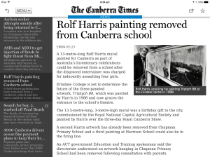 Rolf painting removed from Canberra school