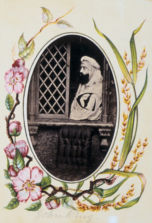 Unknown, The spirit John King, c1870s, carte-de-visite in album page, National Gallery of Australia, Canberra.
